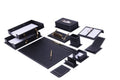 Desk Organizers - Desk Accessories - Leather Desk Organizer - Bonded Leather Desk Set - Home Office Accessories - Desk Supplies - Leather Desk Set - Office Accessories - 14 PCS (Black)