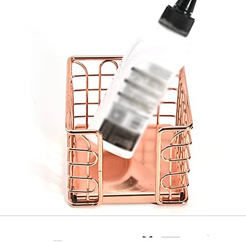 Metal Rose Gold Note Paper Stationery Box Home Office Desktop Storage Rack Pen Holder Organizer Decoration