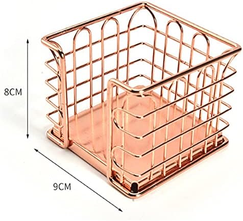 Metal Rose Gold Note Paper Stationery Box Home Office Desktop Storage Rack Pen Holder Stationery Organizer Decoration
