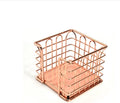 Metal Rose Gold Note Paper Stationery Box Home Office Desktop Storage Rack Pen Holder Organizer Decoration