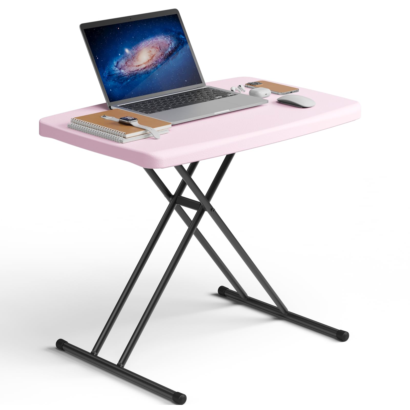 Folding Table, 4FT Foldable Picnic Table with Carrying Handle, Heavy Duty Fold-in-Half Portable Table for Weddings, Camping, RV Travel, Parties, BBQs, and Indoor Use, Easy to Fold and Store, Khaki
