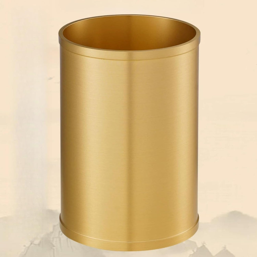 Pure Brass Pen Holder Office Tabletop, 9.5cm 3.7in, Metal Chinese Style Mao Pen Holder