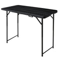 4ft Folding Table, Portable Fold-in-Half Adjustable Height Utility Table for Indoor/Outdoor Use, Durable HDPE & Steel, Stable & Lightweight, Multi-Purpose, White