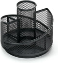Rotating Pen Holder Mesh Pencil Cup Metal Desk Organizer Cosmetic Makeup Brush for Girl Women Bathroom Vanity