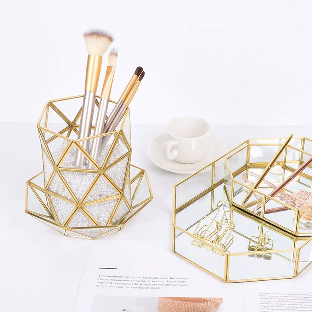 Pen Holder - Imple Stainless Steel Living Room Table Decoration Makeup Brush Storage Bucket