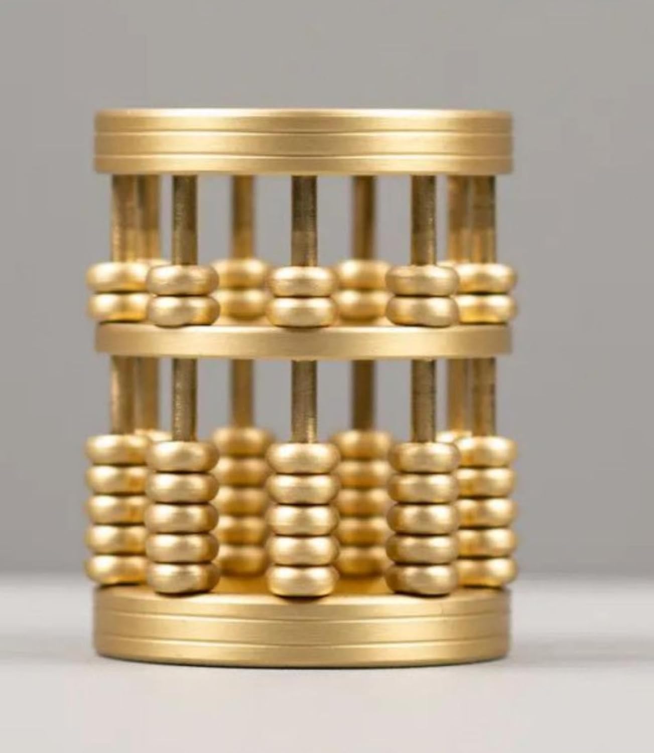 Brass Pen Holder Rotundity Metal, 6cm 2.4in, Office Tabletop Decoration Ornament