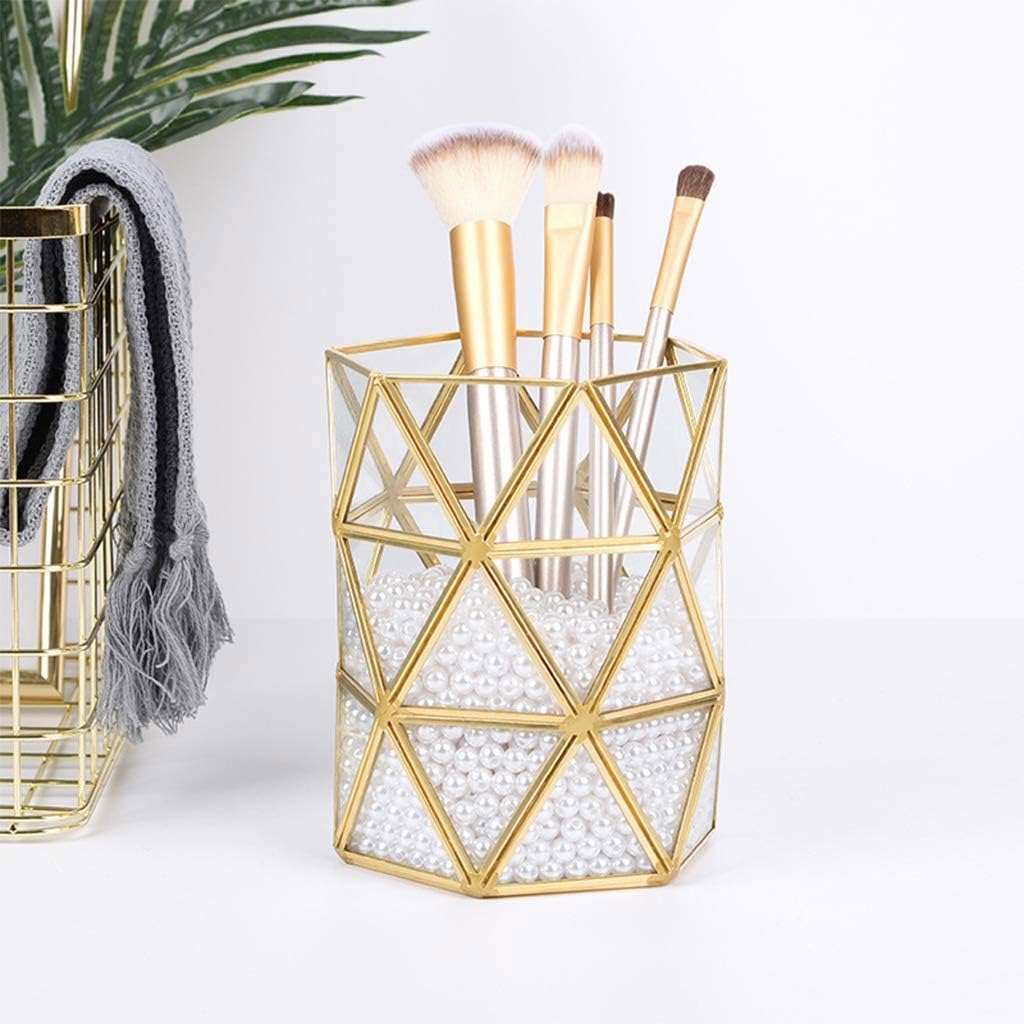 Pen Holder - Imple Stainless Steel Living Room Table Decoration Makeup Brush Storage Bucket