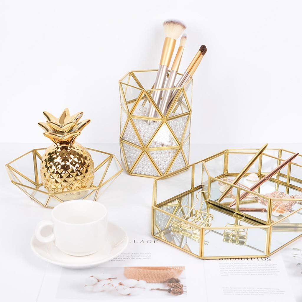 Pen Holder - Imple Stainless Steel Living Room Table Decoration Makeup Brush Storage Bucket