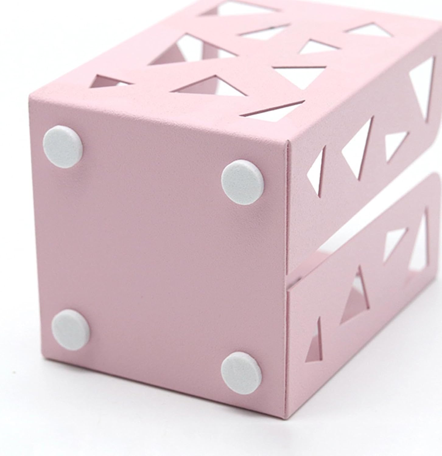 3Pcs Pink+White+Blue Hollow Pattern Metal Pen Pencil Pot Cup Holder Desk Container Organizer Makeup Brush Holder Gift for Office, Classroom, Home