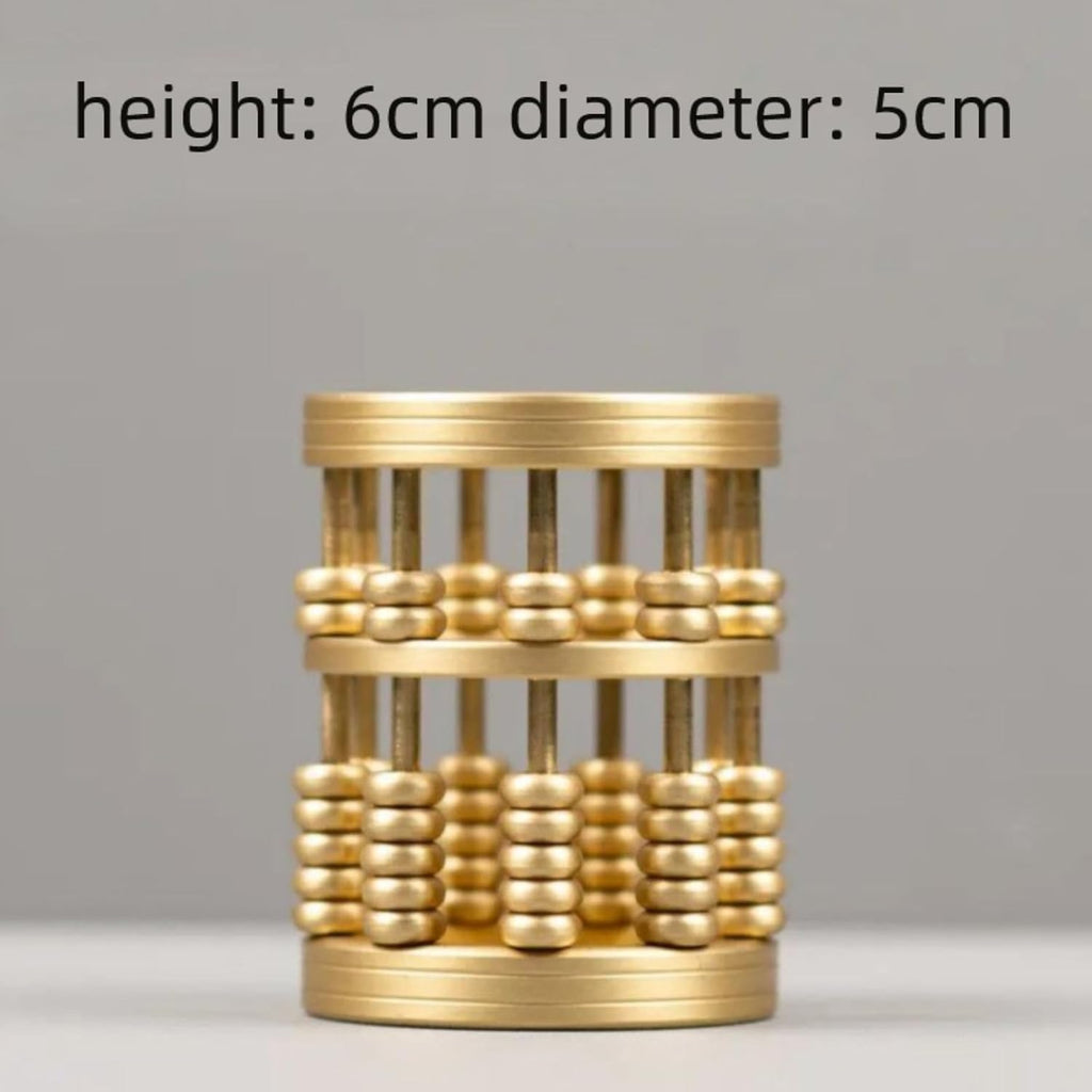 Brass Pen Holder Rotundity Metal, 6cm 2.4in, Office Tabletop Decoration Ornament