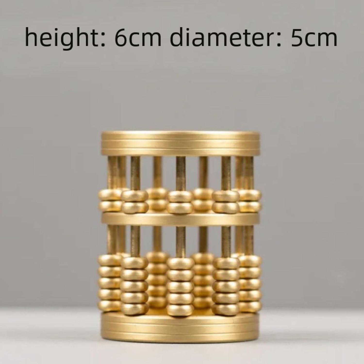 Brass Pen Holder Rotundity Metal, 6cm 2.4in, Office Tabletop Decoration Ornament