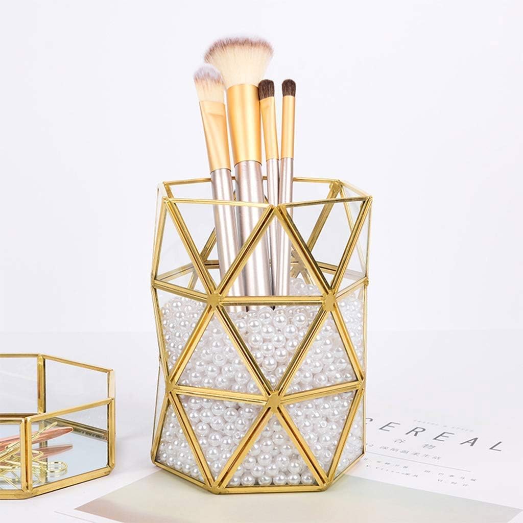 Pen Holder - Imple Stainless Steel Living Room Table Decoration Makeup Brush Storage Bucket