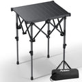 Anbte 3ft Aluminum Roll Top Camping Table, 2 Adjustable Height Camping Table Folding with Storage Net & Bag Lightweight Roll Up Table for Tailgate Outdoor Backyard BBQ Patio Picnic, 32.2” X 16”, Black