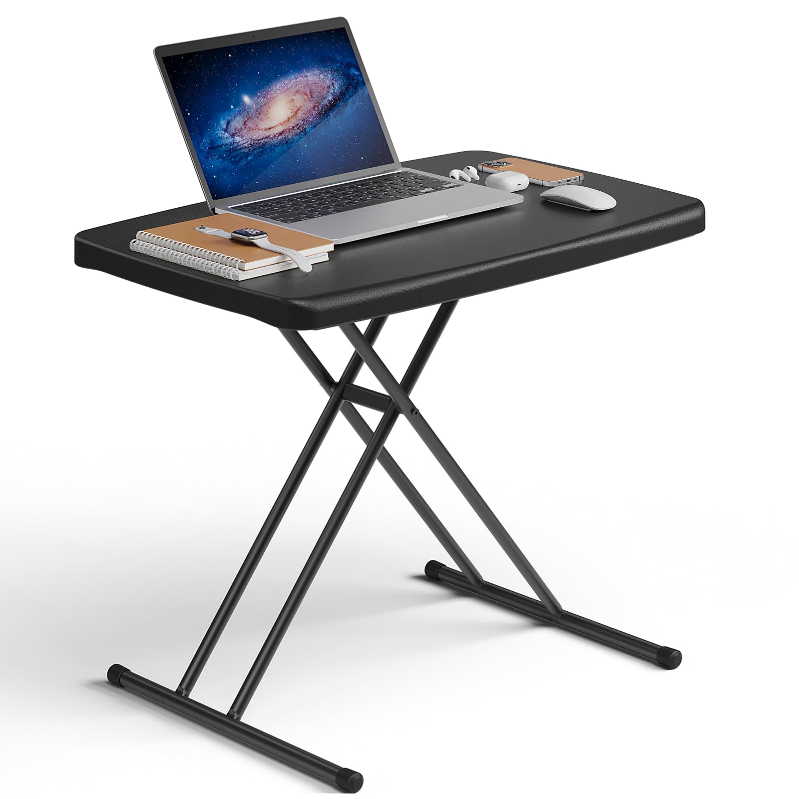 Folding Table, 4FT Foldable Picnic Table with Carrying Handle, Heavy Duty Fold-in-Half Portable Table for Weddings, Camping, RV Travel, Parties, BBQs, and Indoor Use, Easy to Fold and Store, Khaki
