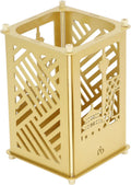 Pilipane Metal Assembled Pen Holder Gold Plating DIY Quadrate Surfaces Innovative Unique Pen Holder for Home Office School Desktop Storage Organizer