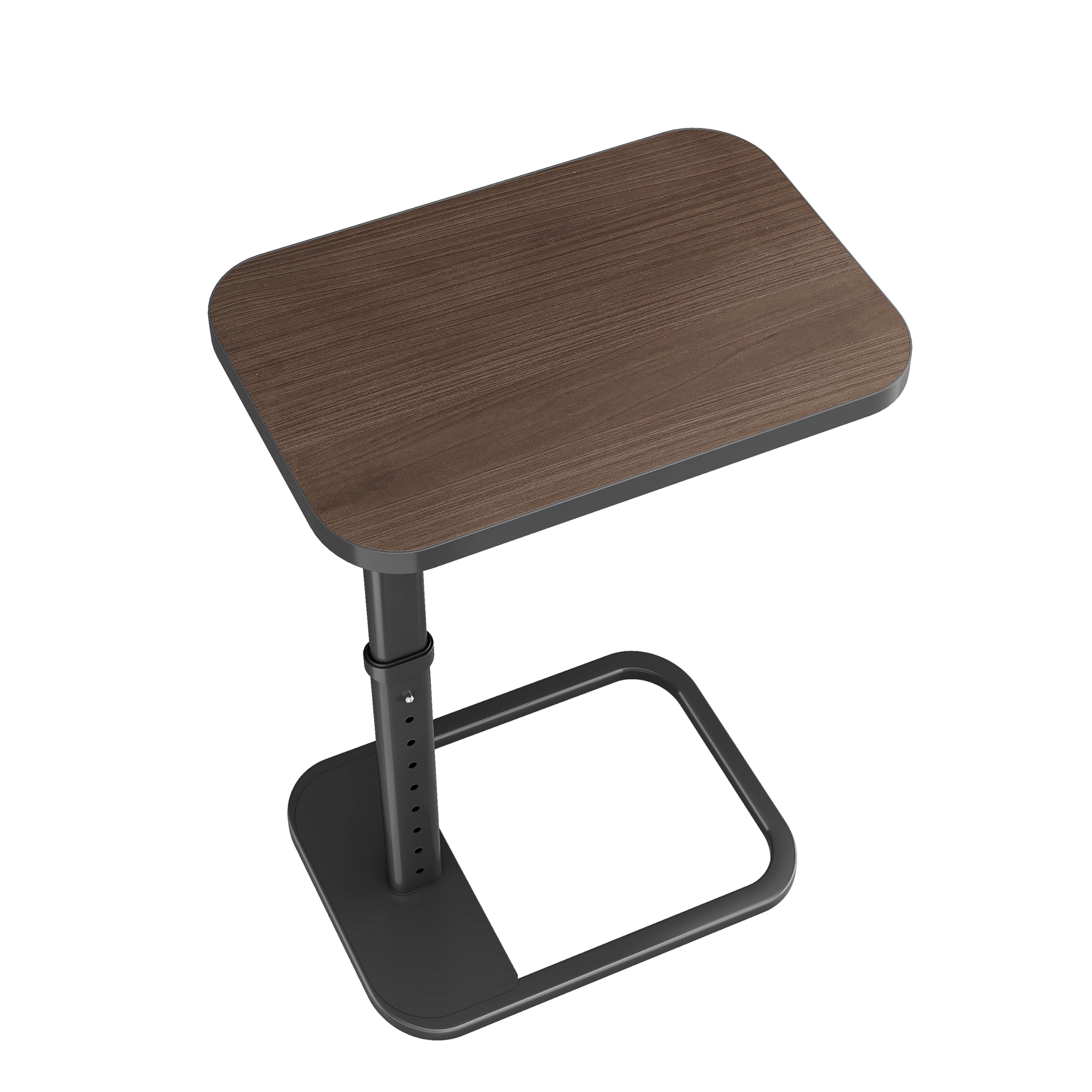 Adjustable Flip-Top C-Shaped TV Tray Table with Safe Metal Corners, Sofa Bed Side Table for Laptops & Meals
