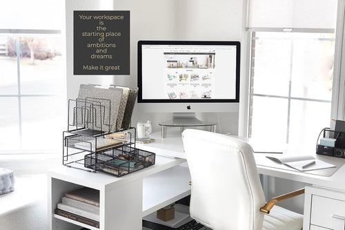 BLU MONACO | Black Wire Mesh Desk Organizer with Drawer | Desk Associates Women Office Set | File Sorters and Mesh Pen Holders Desktop Storage System