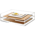 SANRUI 4 Tier Stackable Paper Letter Tray, Acrylic Vertical File Tray A4 Desk Organizer and Accessories Sorter Trays, Clear Workspace Office Supplies Organizers,12inx9.25inx6.6in