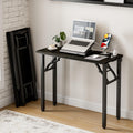 Frylr Small Folding Computer Desk – Portable 35.8 Inch Foldable Laptop Table, No-Assembly, Collapsible and Compact for Easy Storage, Lightweight for Small Spaces, Craft and Study Use, Dark Walnut