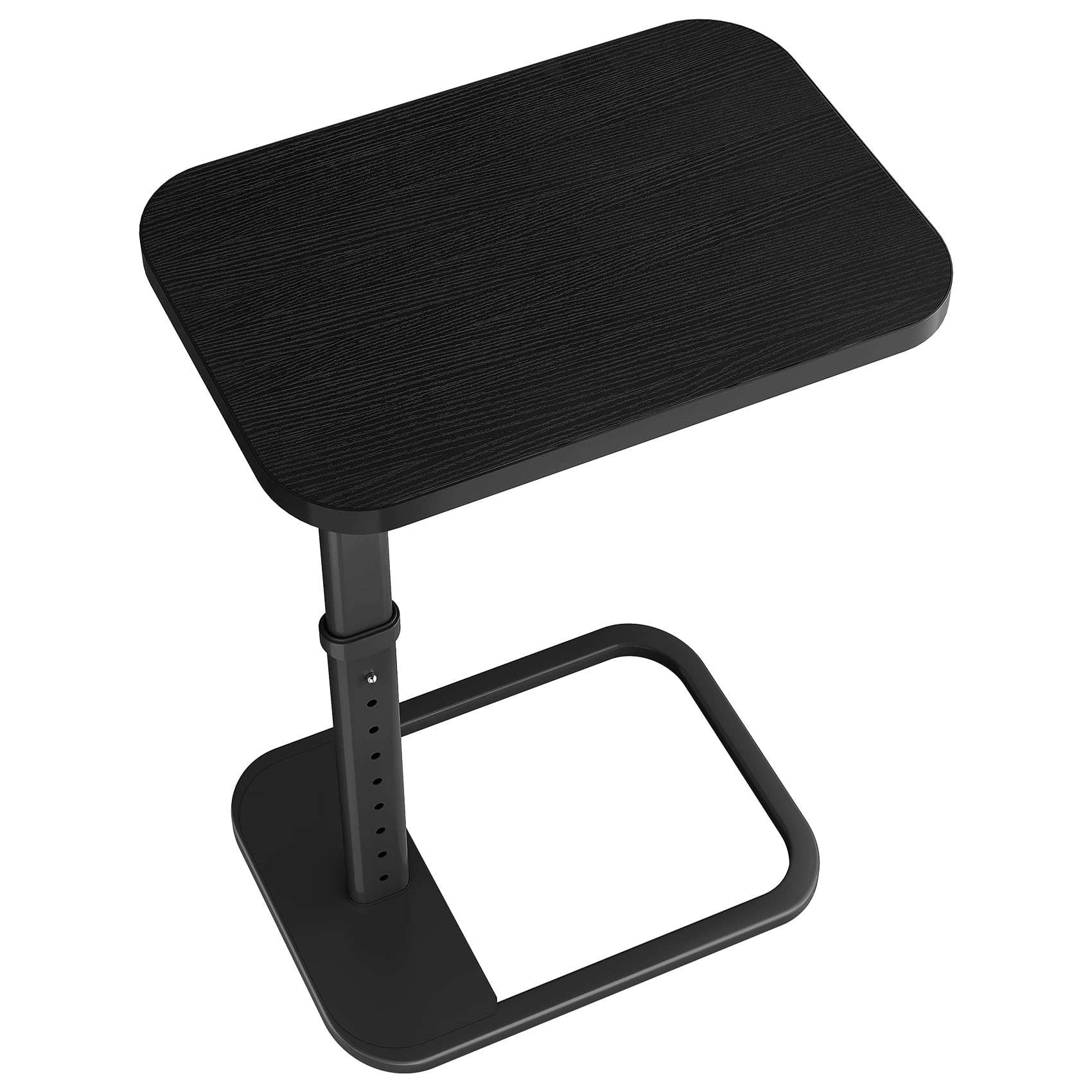 Adjustable Flip-Top C-Shaped TV Tray Table with Safe Metal Corners, Sofa Bed Side Table for Laptops & Meals