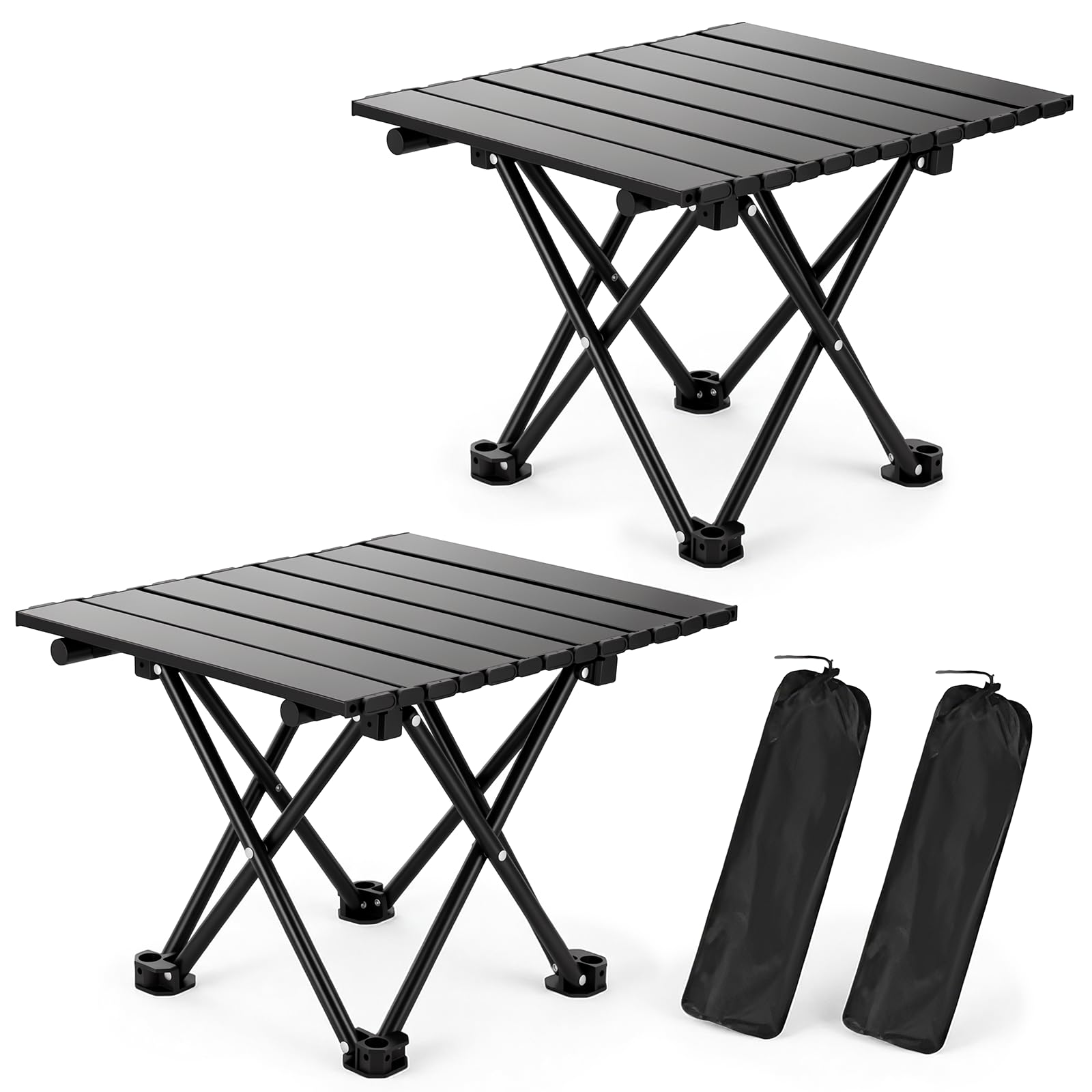 2 Pack Portable Camping Table Foldable, Ultralight Small Folding Beach – NORRISBT