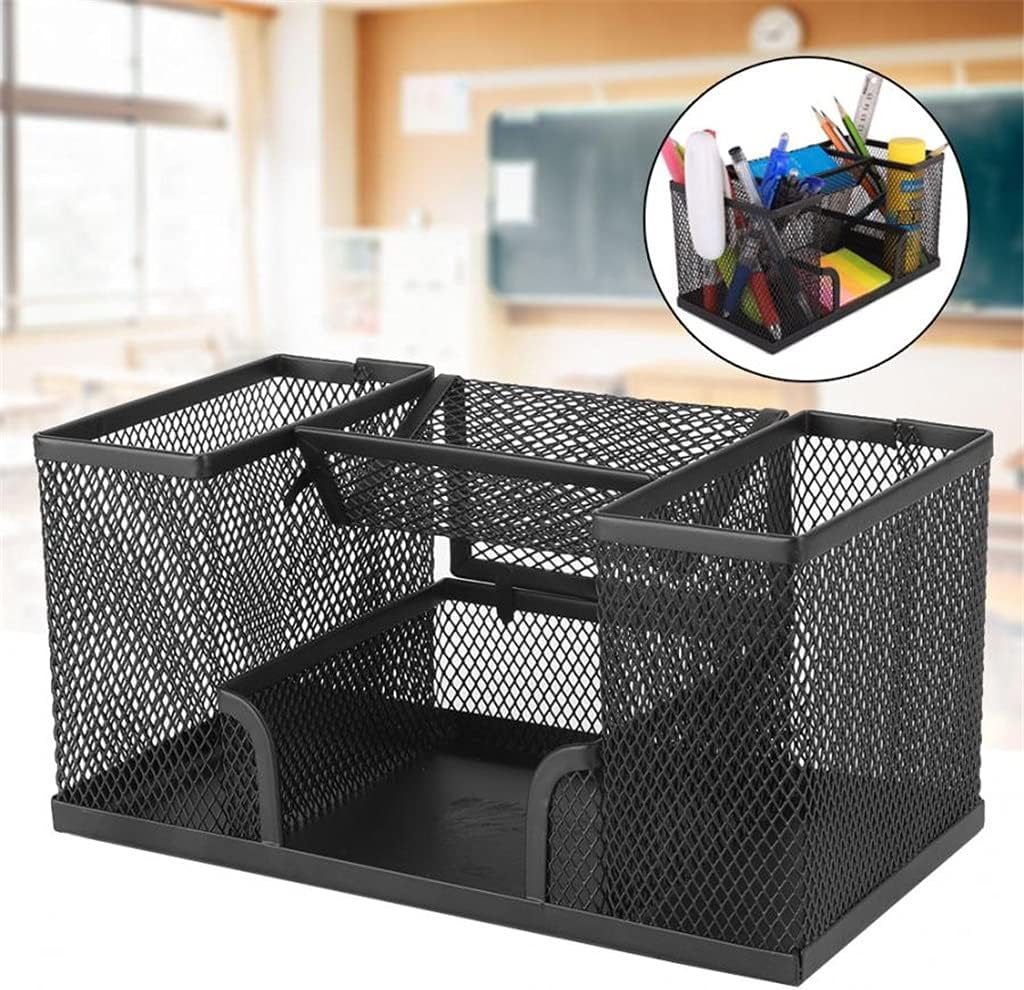 Multi-function Metal Pencil Mesh Stand Combined Pen Holder Desktop Stationery Storage Container Office School