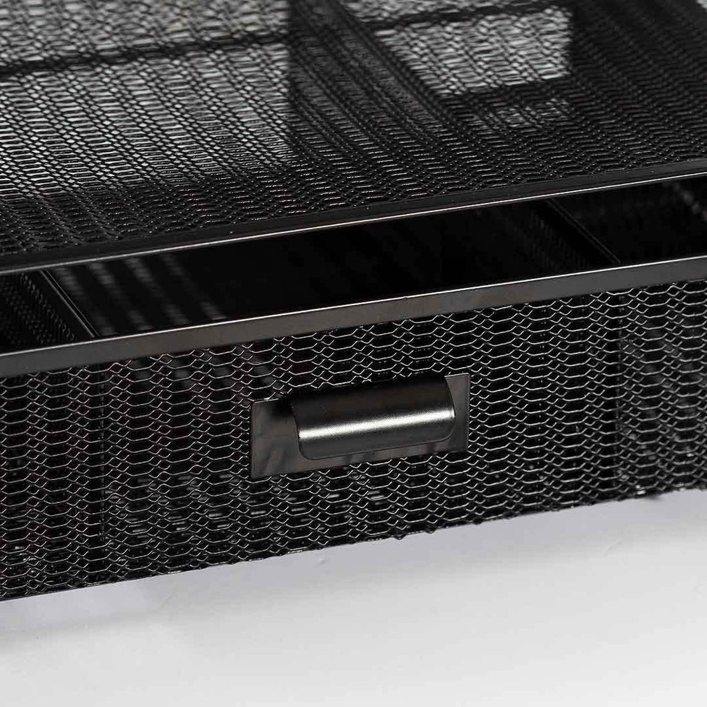 BLU MONACO | Black Wire Mesh Desk Organizer with Drawer | Desk Associates Women Office Set | File Sorters and Mesh Pen Holders Desktop Storage System