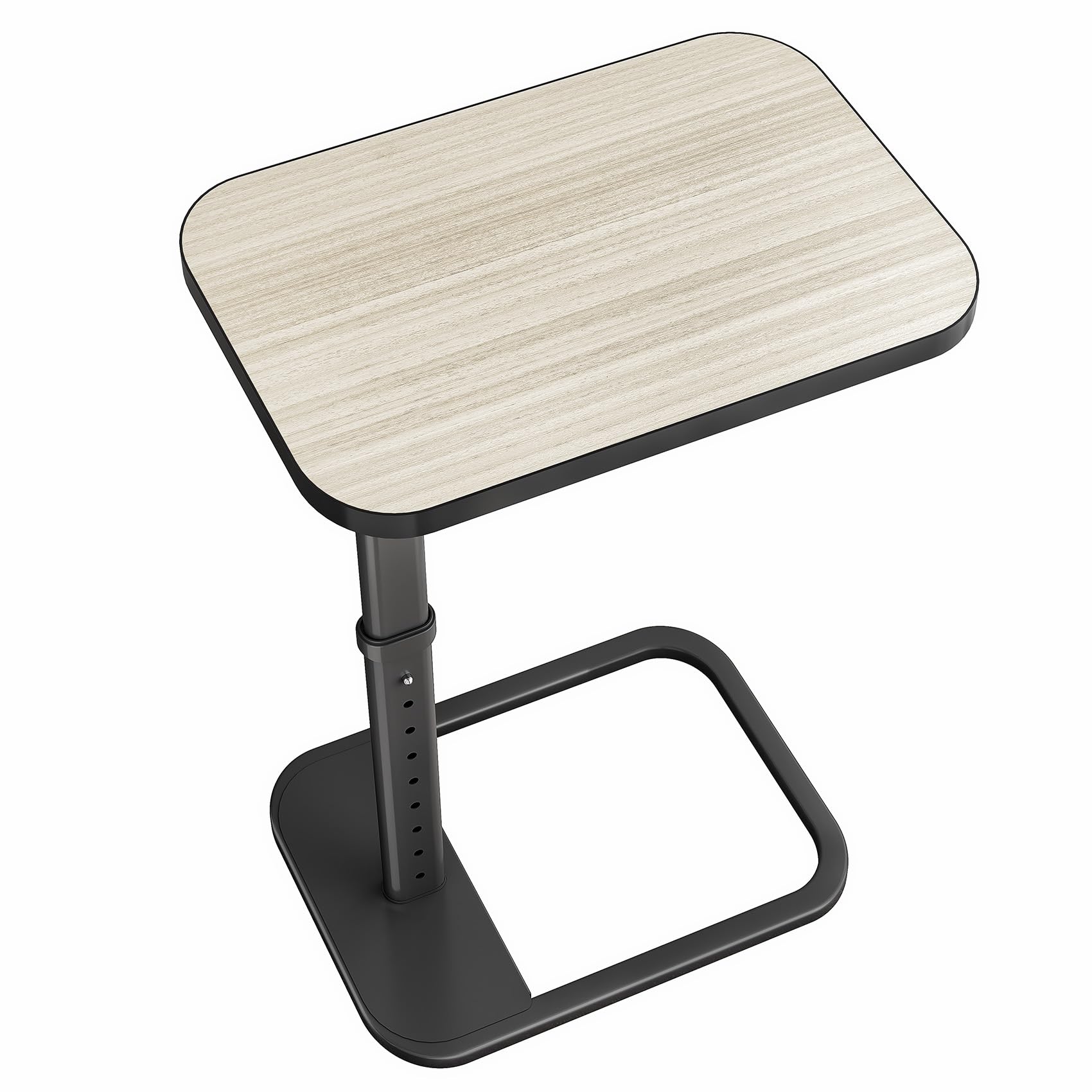 Adjustable Flip-Top C-Shaped TV Tray Table with Safe Metal Corners, Sofa Bed Side Table for Laptops & Meals