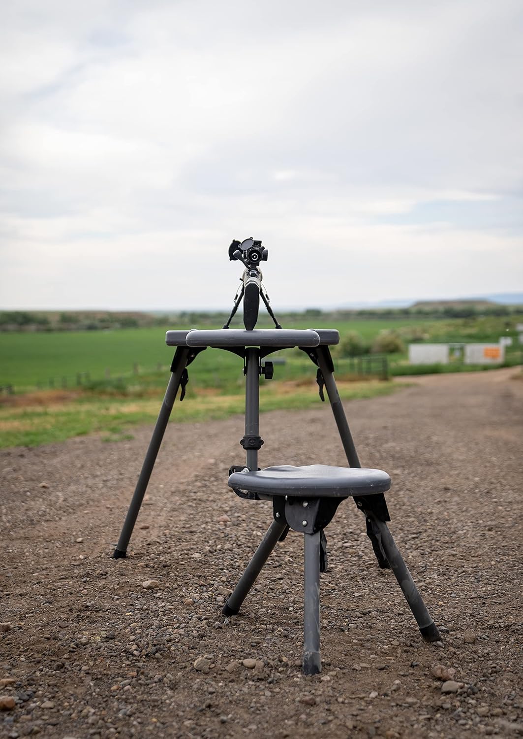 Caldwell Stable Table Lite with Weatherproof Tabletop, Ambidextrous Seat and Fully Collapsible Design for Easy Transport and Outdoor Target Shooting