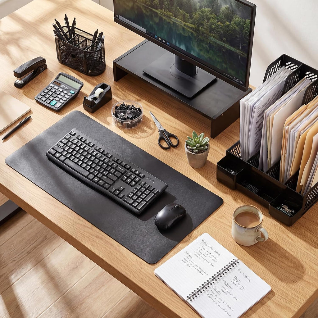 Glenmal Desk Organizer Set 12-Piece Office Desktop Accessories with Monitor Stand Desk Pad File Holder Pen Cup Etc