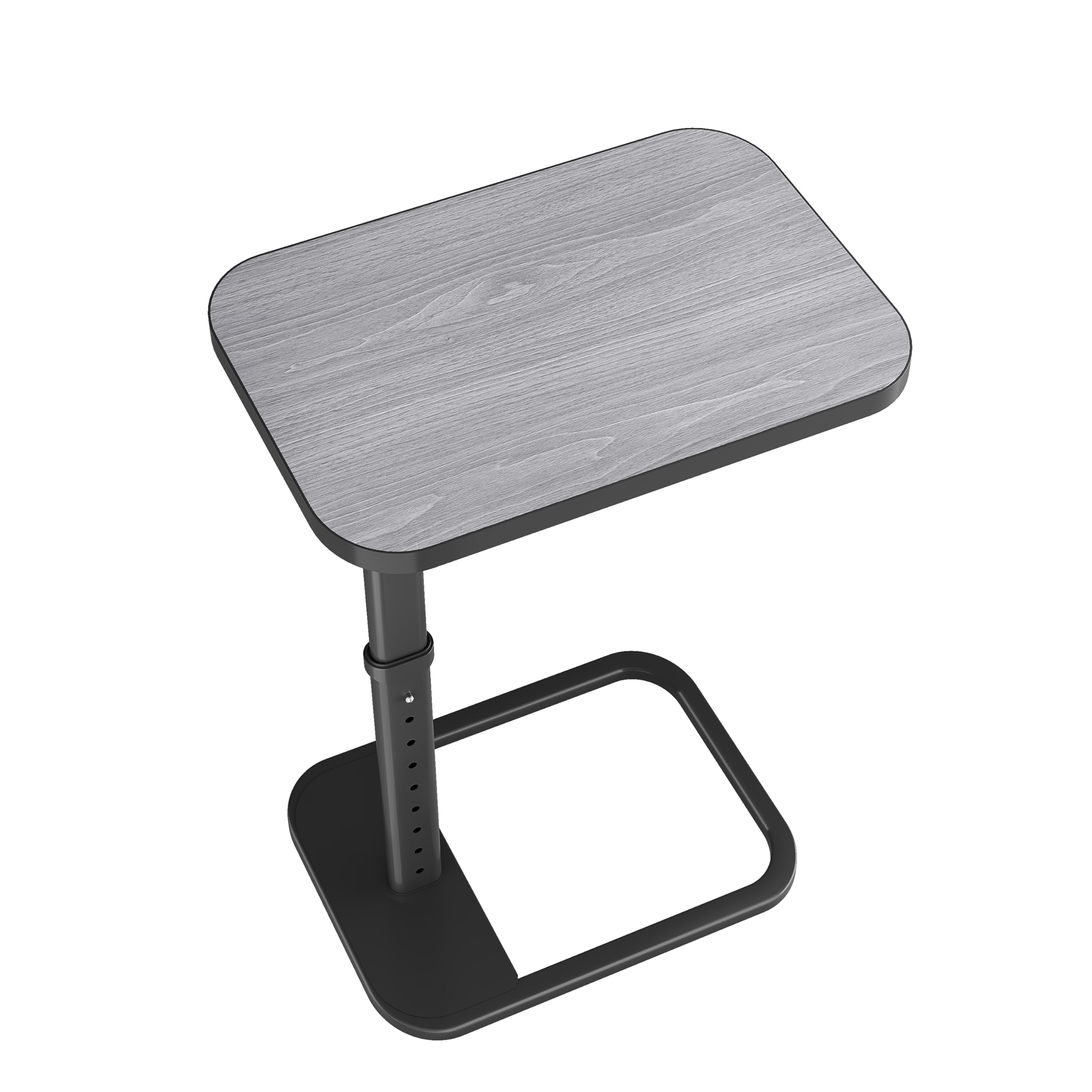 Adjustable Flip-Top C-Shaped TV Tray Table with Safe Metal Corners, Sofa Bed Side Table for Laptops & Meals